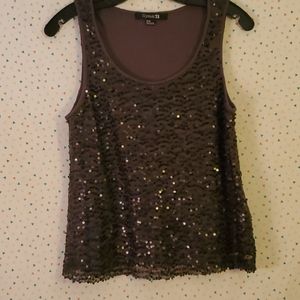 Dark Gray sequin Top